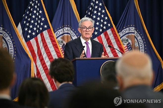 9월 FOMC 결과 설명하는 제롬 파월 미 연방준비제도 의장 [AFP = 연합뉴스]