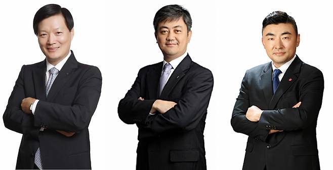 신세계그룹이 2024년 정기 임원 인사를 발표했다. 왼쪽부터 박주형 신세계 신임 대표, 한채양 이마트 신임 대표, 송현석 신세계푸드 대표. [신세계그룹 제공]