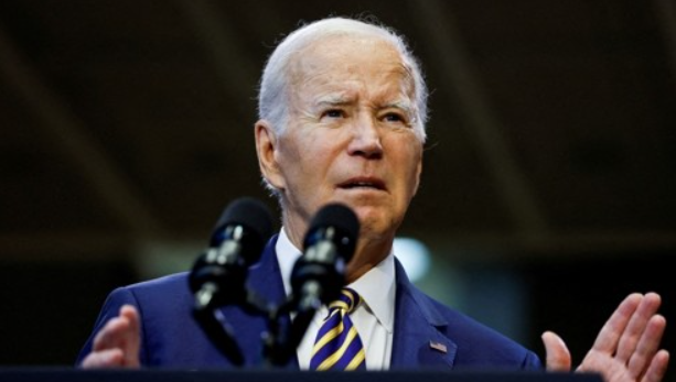 조 바이든 미국 대통령이 14일(현지시간) 메릴랜드주 라르고의 프린스 조지 커뮤니티 컬리지에서 연설하고 있다. 로이터. 연합뉴스