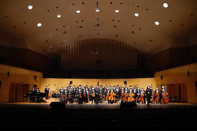 A post on Incheon Hyegwang School for the Blind's Instagram account shows the members of Hyegwang Blind Orchestra standing on the stage. (Incheon Hyegwang School for the Blind)