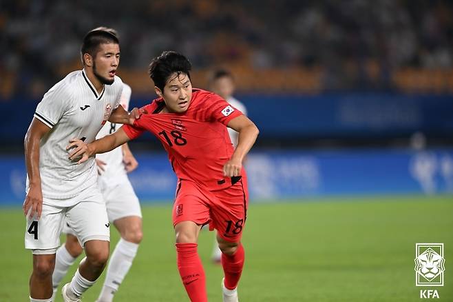 아시안게임 축구대표팀의 이강인.(대한축구협회 제공)