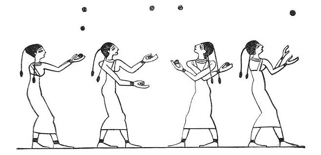 이집트 벽화, ‘저글링하는 여자들’. 기원전 2천년 추정. 위키미디어