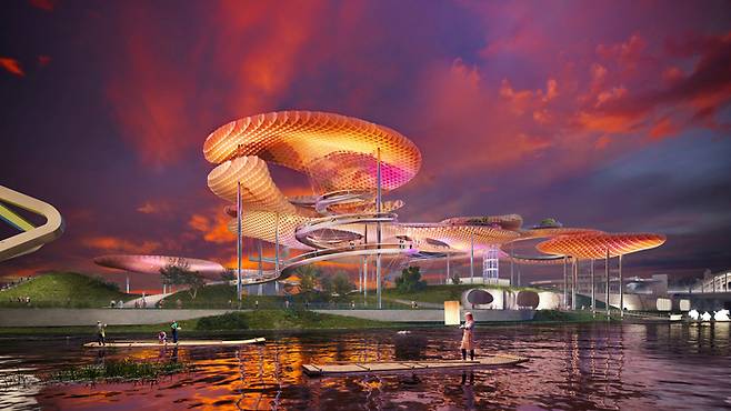 독일 출신 세계적 건축가인 위르겐 마이어가 구상한 미래 노들섬의 모습. [사진 출처=서울시]