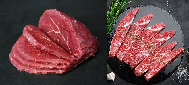 홍두께살(왼쪽)·본갈비 [네이버쇼핑 캡처]