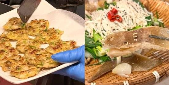 신포주점의 대표 메뉴인 바지락전과 가오리찜.