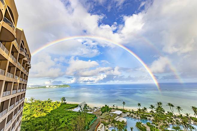 하얏트 리젠시 괌에 뜬 무지개   [사진/성연재 기자]