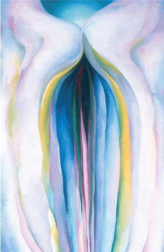 '회색 선들과 검정, 파랑, 그리고 노랑' (1923) 조지아 오키프 미술관 소장