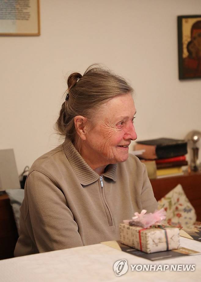 '소록도 천사' 마가렛 (광주=연합뉴스) 소록도에서 40여년 간 봉사했던 '소록도 천사' 마가렛 피사렉(88) 간호사가 지난 29일 오후 3시 15분(현지 시각) 오스트리아의 한 병원에서 급성 심장마비로 선종했다. 사진은 2017년 9월 촬영한 마가렛의 모습. 2023.9.30 [김연준 신부 제공. 재판매 및 DB 금지] areum@yna.co.kr