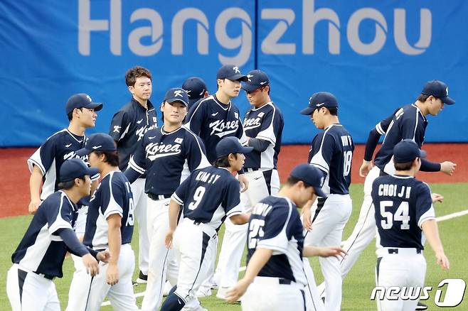 항저우 아시안게임에 출전한 대한민국 야구 대표팀 선수들. /뉴스1 DB ⓒ News1 민경석 기자