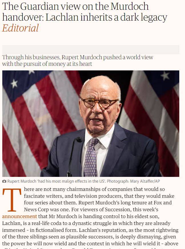 ▲9월22일 가디언 사설