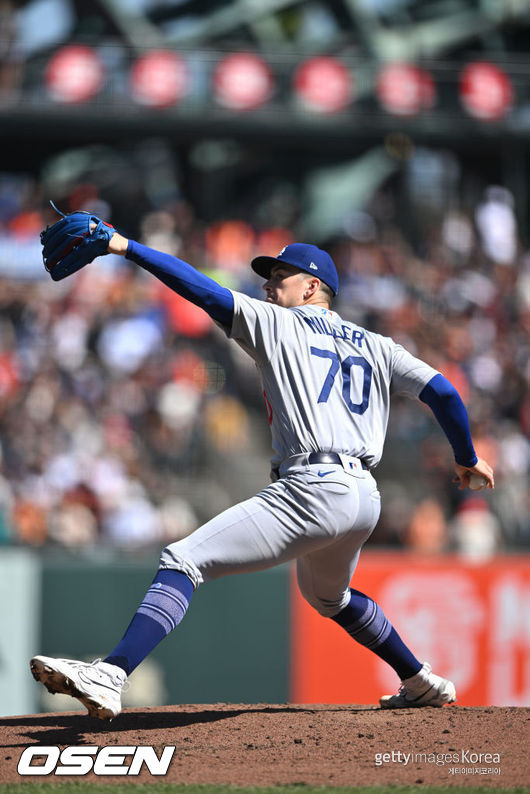 [사진] 다저스 신인투수 바비 밀러. ⓒGettyimages(무단전재 및 재배포 금지)