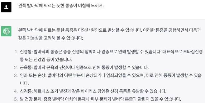 기자가 챗GPT와 나눈 대화 일부 캡처 [사진=코메디닷컴 DB]