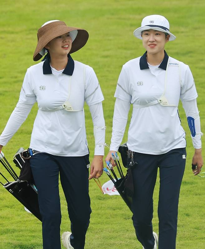 ▲ 한국 양궁 여자 리커브 대표팀의 임시현, 안산 ⓒ연합뉴스