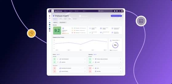 경영진이 비즈니스 업데이트 사항들을 직원들과 공유할 수 있게 해주는 솔루션 워크비보. 사진 줌