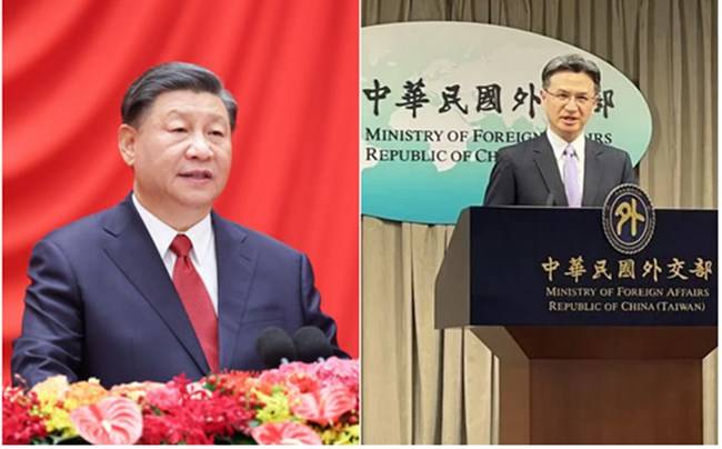 시진핑 중국 국가주석(왼쪽)과 류융젠 대만 외교부 대변인(오른쪽)