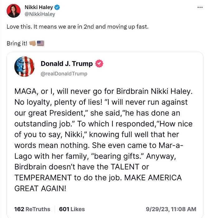 헤일리 전 대사 엑스 [엑스 캡처. 재판매 및 DB 금지]