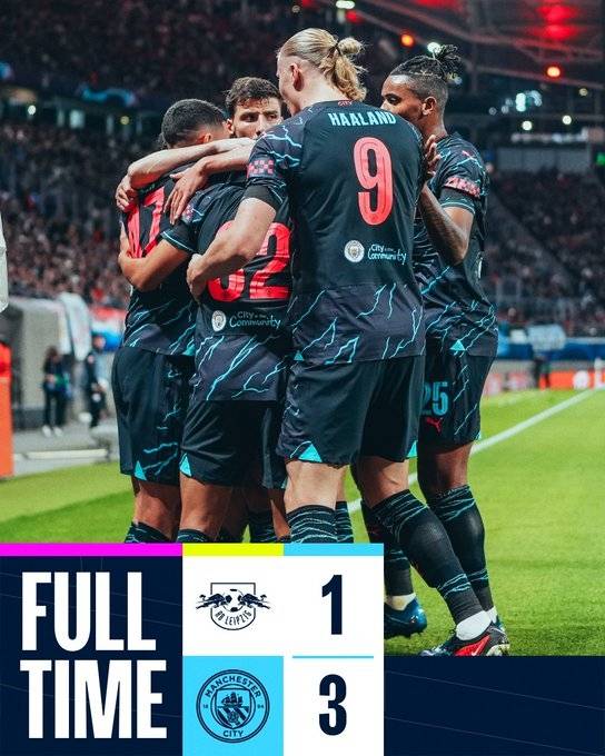 맨체스터 시티 3-1 라이프치히. 맨시티 공식 SNS