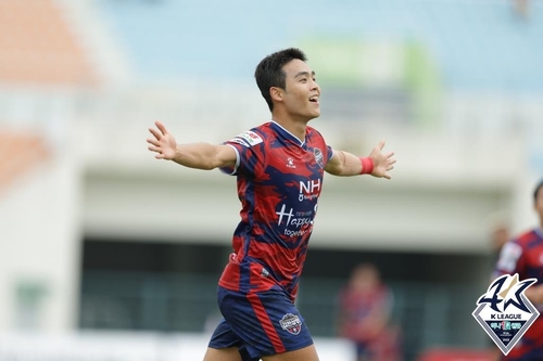 쐐기골을 넣은 김천상무 강현묵 [한국프로축구연맹 제공. 재판매 및 DB 금지]