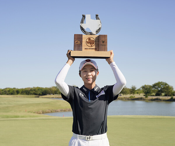 2023년 미국여자프로골프(LPGA) 투어 어센던트 LPGA 베너피팅 볼런티어스 오브 아메리카 대회 우승을 차지한 김효주 프로. 사진제공=Getty Images_LPGA