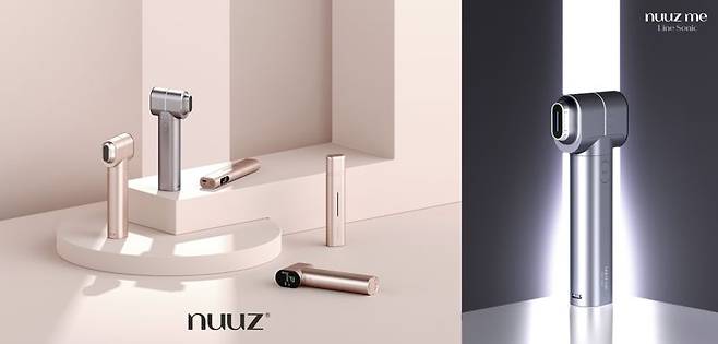 (왼쪽부터) 뉴즈 뷰티디바이스 라인업과 뉴즈미 라인소닉. 사진=이루다