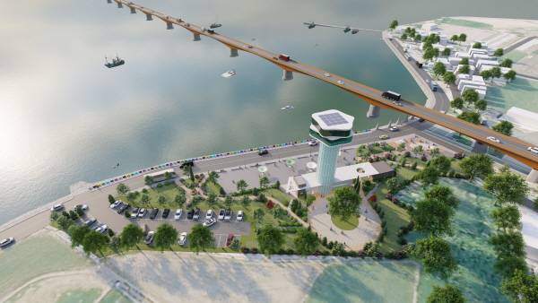 국내 선상지의 대표적 사례로 손꼽히는 경남 사천시의 선상지가 새로운 테마관광명소로 조성된다. 사진은 조감도. 사천시 제공