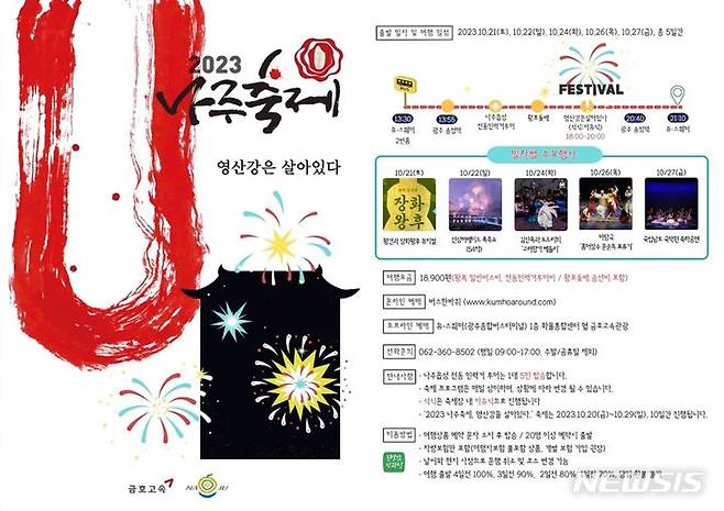 [나주=뉴시스] 전남 나주시가 오는 20~29일 개최하는 '2023나주축제, 영산강은 살아있다'와 연계한 특별 관광상품을 출시했다. (이미지=나주시 제공) 2023.10.12. photo@newsis.com *재판매 및 DB 금지