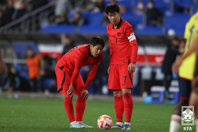 이강인(왼쪽)과 손흥민. 사진제공=대한축구협회