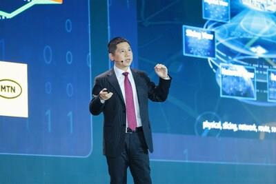 Leon Wang, President of Huawei Data Communication Product Line, Delivers a Speech at the Global Ultra-Broadband Summit 2023 (PRNewsfoto/Huawei)