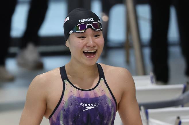 허연경, 자유형 50m 한국신기록<저작권자(c) 연합뉴스, 무단 전재-재배포 금지>