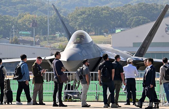 세계 최강 스텔스 전투기 미 공군 F-22 랩터. 성남=임세준 기자