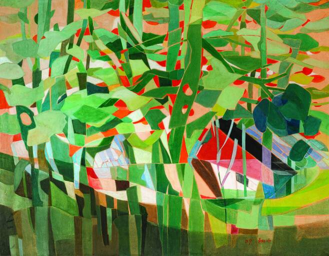 작은 숲과 황혼 Little Forest & Twilight, 한지위에 분채, 60x76.5cm, 2009