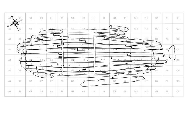 2023년 5월 전라남도 해남군에서 발견된 ‘해남선’의 실측 도면  (사진제공=문화재청)