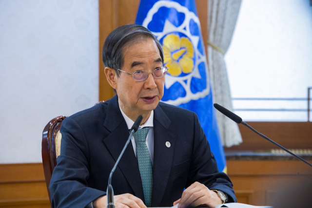 한덕수 국무총리가 20일 서울 종로구 정부서울청사에서 열린 지역 의료 혁신 이행을 위한 관계 장관회의에 참석해 발언하고 있다. 연합뉴스