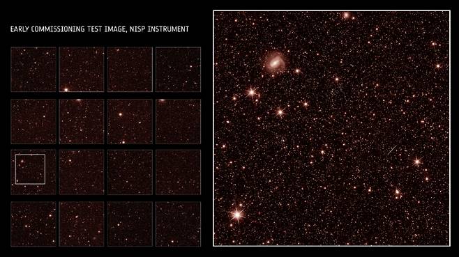 유클리드의 NISP 기기로 관측한 테스트 이미지. ESA/Euclid/Euclid Consortium/NASA