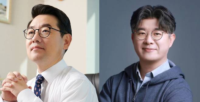 이장규(왼쪽부터) 텔레칩스 대표와 이성현 오픈엣지테크놀로지 대표.[텔레칩스, 오픈엣지테크놀로지 제공]