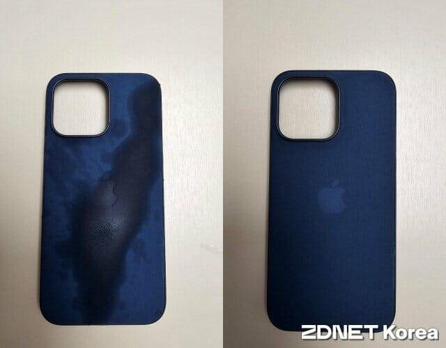 물에 젖은 파인우브 케이스와 건조된 모습 (사진=지디넷코리아)