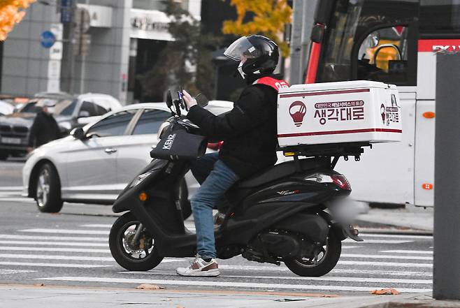 배달 오토바이 자료사진. [사진=임세준 기자]