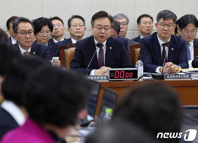 조규홍 보건복지부 장관이 25일 서울 여의도 국회에서 열린 보건복지위원회의 보건복지부, 질병관리청, 식품의약품안전처 등에 대한 국정감사에서 의원들의 질의에 답변하고 있다. 2023.10.25/뉴스1 ⓒ News1 ,송원영 기자