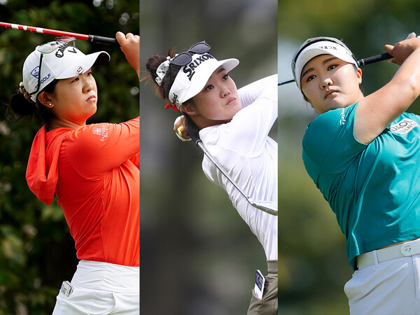 2023년 미국여자프로골프(LPGA) 투어 신설 대회 메이뱅크 챔피언십에 출전한 로즈 장, 그레이스 김, 유해란 프로. 사진제공=Getty Images_LPGA