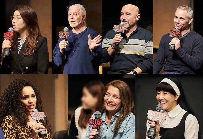 (From left, clockwise) Kim Ji-won, CEO of EMK International, director Robert Johanson, music director BA Huffman, South Korean musical actress Kim So-hyang and American actresses Mary Gutzi and Nicole Vanessa Ortiz (EMK International)