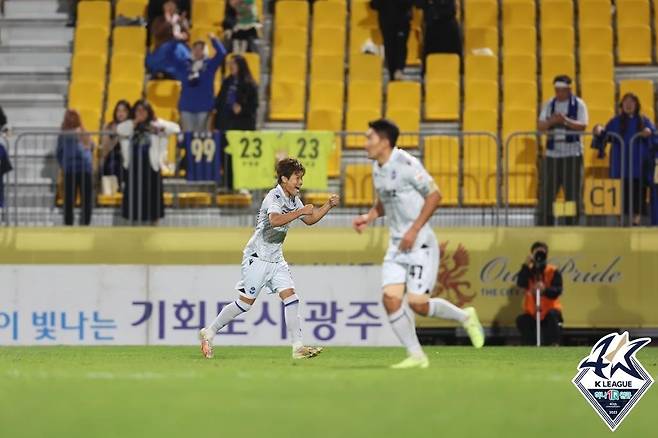 K리그1 데뷔골을 터트린 인천 최우진 [한국프로축구연맹 제공. 재판매 및 DB 금지]