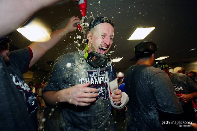 2021 애틀란타 브레이브스 우승 후 윌 스미스. 사진=게티이미지코리아