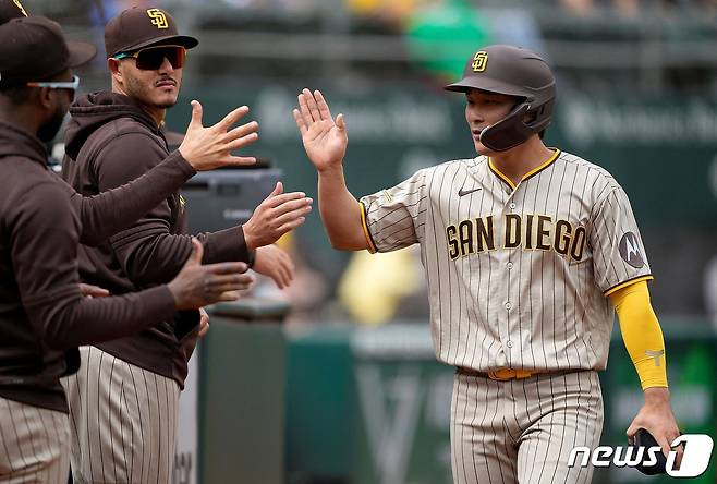 샌디에이고 김하성이 MLB 골드글러브 수상에 성공했다.ⓒ AFP=뉴스1