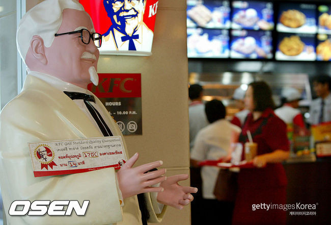 [사진] 커널 샌더스 동상. ⓒGettyimages(무단전재 및 재배포 금지)