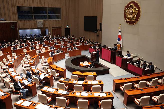 8일 서울 여의도 국회에서 예산결산특별위원회 전체회의가 열리고 있다. /뉴스1