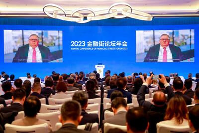 More than 400 heavyweight guests attend the Annual Conference of Financial Street Forum 2023 in Beijing. (PRNewsfoto/China Daily)