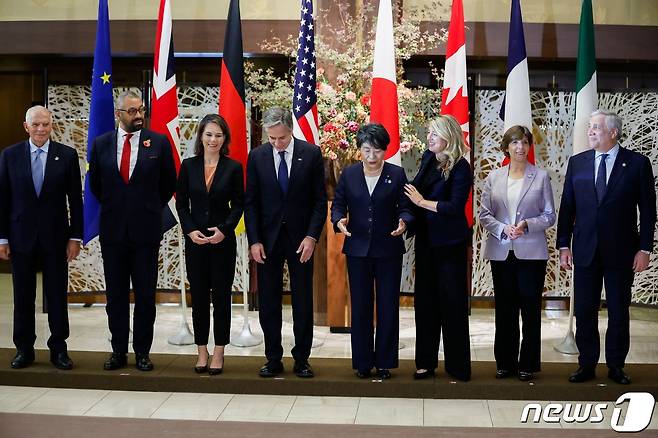 지난 8일(현지시간) 도쿄에서 개최된 G7 외교장관 회의. 2023.11.9 ⓒ AFP=뉴스1 ⓒ News1 우동명 기자