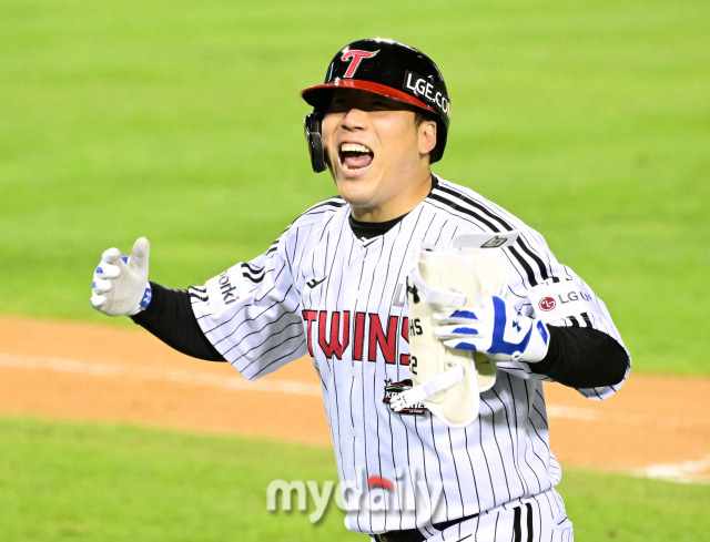 김현수, 2023년 11월 8일 오후 서울 잠실야구장에서 진행된 '2023 KBO 프로야구' 포스트시즌 한국시리즈 2차전 LG 트윈스와 kt 위즈의 경기/마이데일리