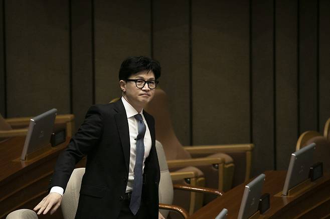 이번 조사에서 ‘한동훈 법무부 장관이 여권에서 유력한 대선주자가 된 것은 그가 유능하고 정의롭기 때문이다’라는 진술에 27.9%가 동의했다. ⓒ시사IN 이명익