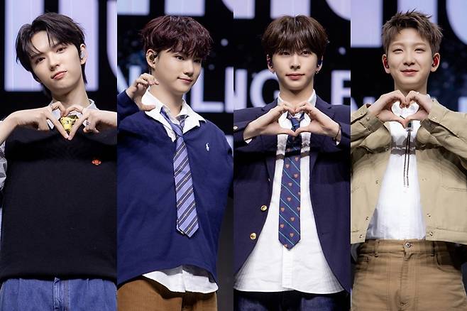 왼쪽부터 앰퍼샌드원 브라이언, 윤시윤, 최지호, 카이렐. FNC엔터테인먼트 제공